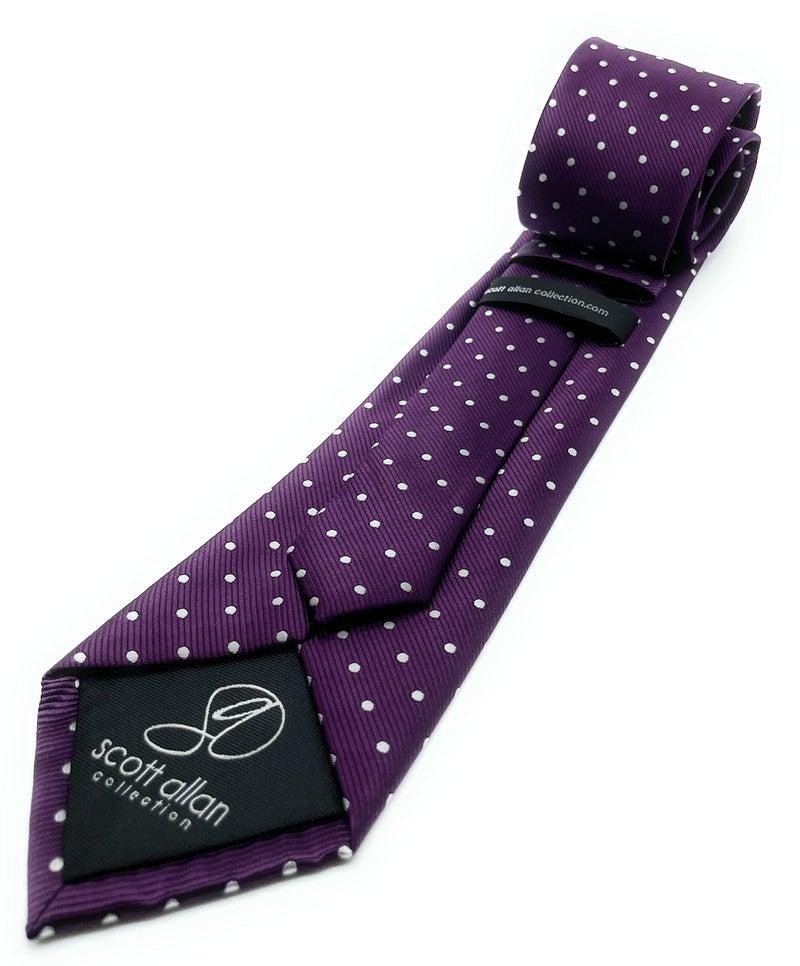 Scott Allan Collection Scott Allan Violet Polka Dot Tie For Men | Classic Woven Jacquard Purple Dotted Neck Tie | Corbatas para Hombres Elegantes Morado - Image 2